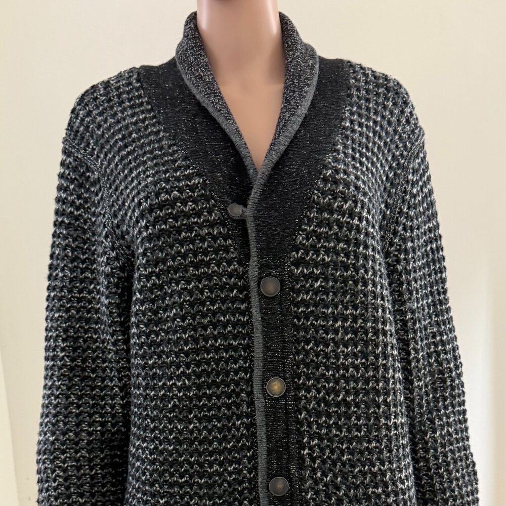 Rag & Bone Neiman Marcus Wool Blend Cardigan Sweater Size Medium Black Grey